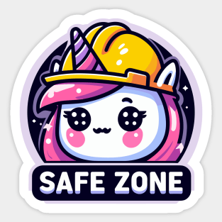 Kawaii unicorn safe zone Sticker